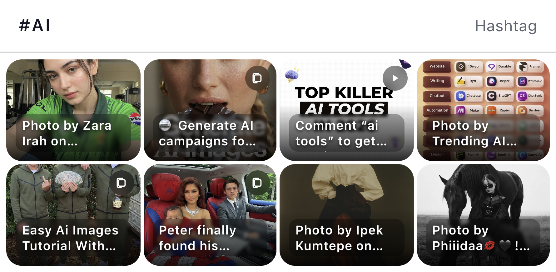 Instagram Hashtag Grid wide